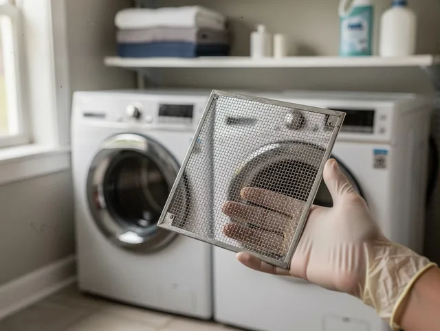 South Windsor Dryer Vent Cleaning specialist performing detailed lint trap cleaning service in South Windsor